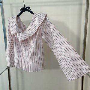 Topshop White and Red Blouse